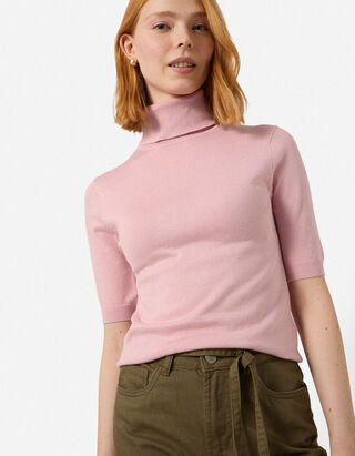 Pullover - Rollkragen - Rosa