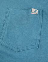 Majica kratek rokav - Prsni žep - turkizna