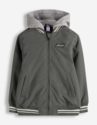 Blouson - Afneembare capuchon - donkergroen