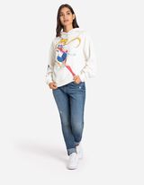 Pulover s kapuco - Sailor Moon - belo