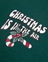 bluza - Tylny nadruk - ciemny zielony