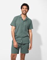 Shirt met wafelstructuur - Effen - groen