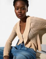 Cardigan - Pointelle - beige