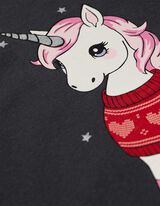 Langarmshirt - Frontprint - dunkelgrau