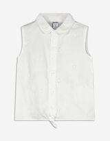 Maglia blusata - Con nodi - bianco