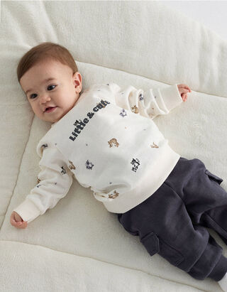 Set aus Sweatshirt und Hose - Baumwolle - Off-White
