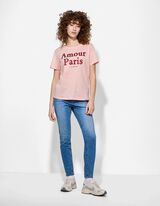 Majica kratkih rukava - Rhinestones - roze