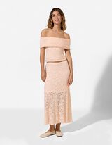 T-shirt - Dentelle - rose