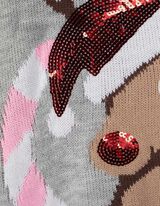 Pull-over - Impression recto - Gris clair