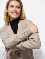Longcardigan - V-Ausschnitt - beige