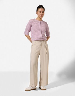 Culotte - Leinen-Optik - wei&szlig;