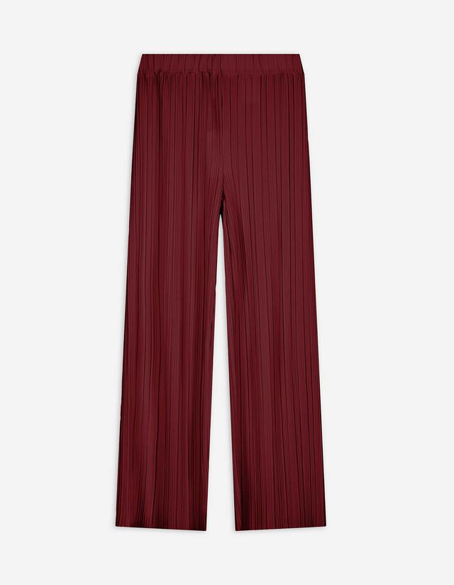 Pantaloni - Pliseuri - Rosu inchis