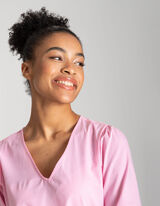 Rochie - Decolteu formă de V - Roz