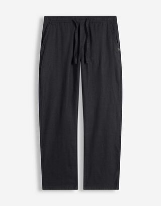 Hose - Leinen-Optik - schwarz