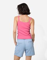 Top - Jemný žebrový materiál - pink