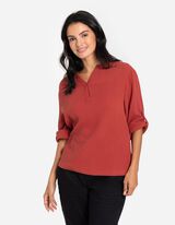 bluzka - Muślin - ciemny czerwony