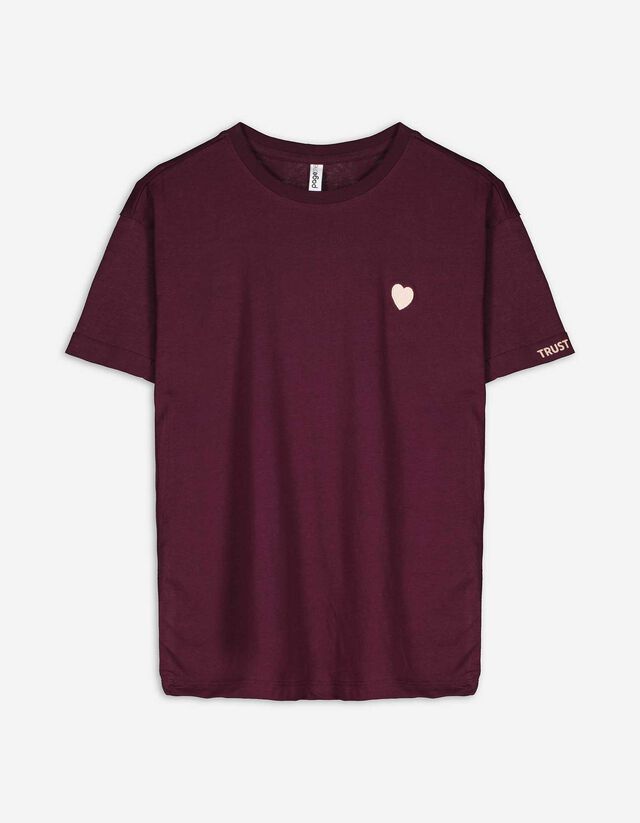 T-Shirt - Stickereien - dunkellila