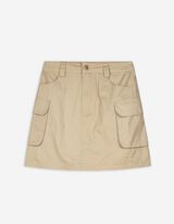 Sijonas su ki&scaron;enėmis - Uždėtinės ki&scaron;enės - smelio spalvos