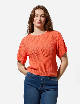 Pull-over - Coupe oversize - Rouge clair