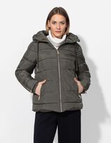 Dygsniuota striukė - Įvertas rai&scaron;telis apačioje - tamsiai zalias