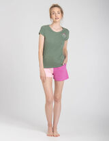 Pyjamashirt - Borduursels - turkoois