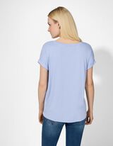 T-Shirt - Viskose-Mix - hellblau