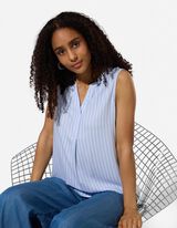 Blusentop - Allover-Print - Hellblau
