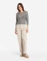 Pulover de tricot - Amestec de bumbac - Verde inchis