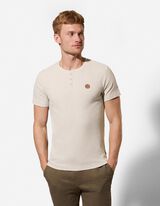 T-Shirt - Knopfleiste - beige