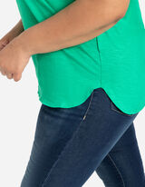 T-s&auml;rk - kinnitusega varrukad - roheline