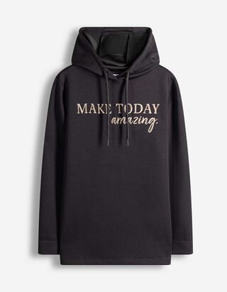 Langarmshirt - Messageprint - schwarz