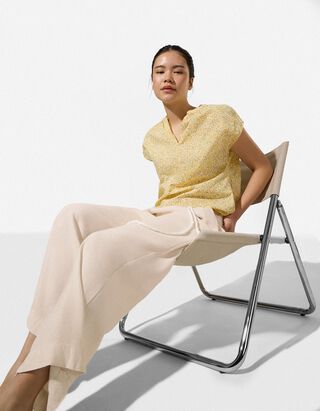 Culotte - Leinen-Optik - beige