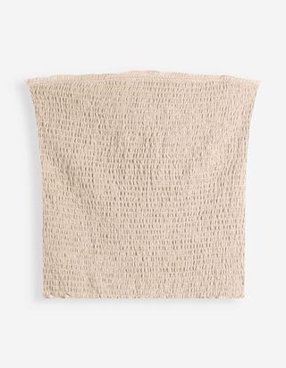 Top - Crinkle-Optik - Beige