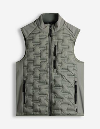 Gilet - Geometrisch motief - donkergroen