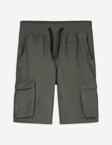 Cargo šortky - Twill - tmave zelena