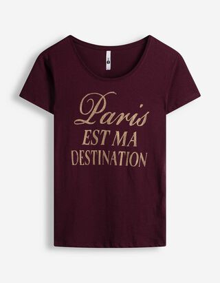 T-Shirt - Glitzerprint - Lila