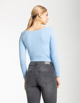 koszulka z długim rękawem - okrągły dekolt - jasny niebieski