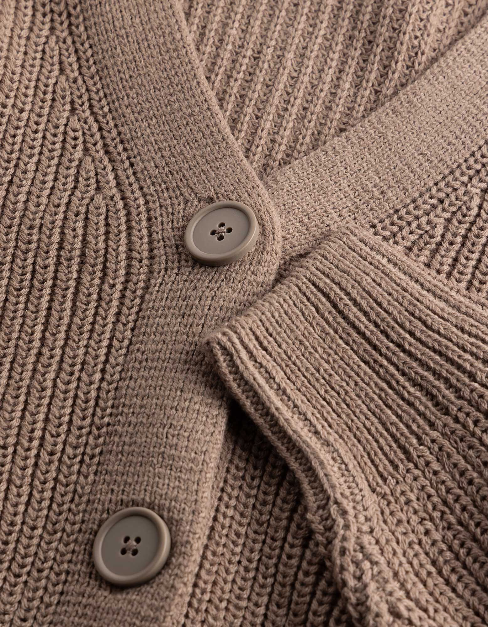 Strickjacke - Knopfleiste - Braun