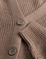 Strickjacke - Knopfleiste - Braun