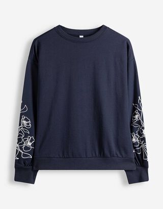 Sweatshirt - Ballonmouwen - donkerblauw