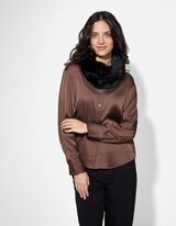 Kruhová šála - Imitace kožešiny - cerná