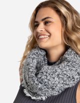 Sciarpa ad anello - Frange alle estremit&agrave; - nero