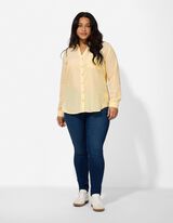 Overhemdblouse - Strepen - lichtgeel