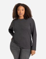 Hosszú ujjú felső - Kerek nyakkivágás - sötétszürke