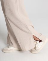 Hlače palazzo - Muslin - bez