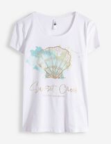 T-Shirt - Glitzerprint - wei&szlig;