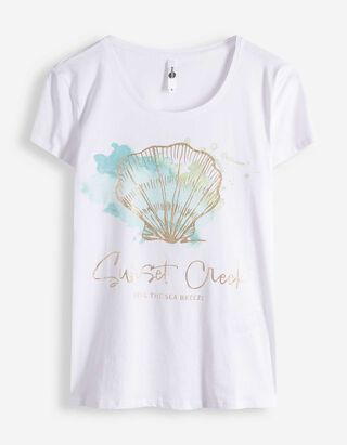 T-shirt - Glitterprint - wit