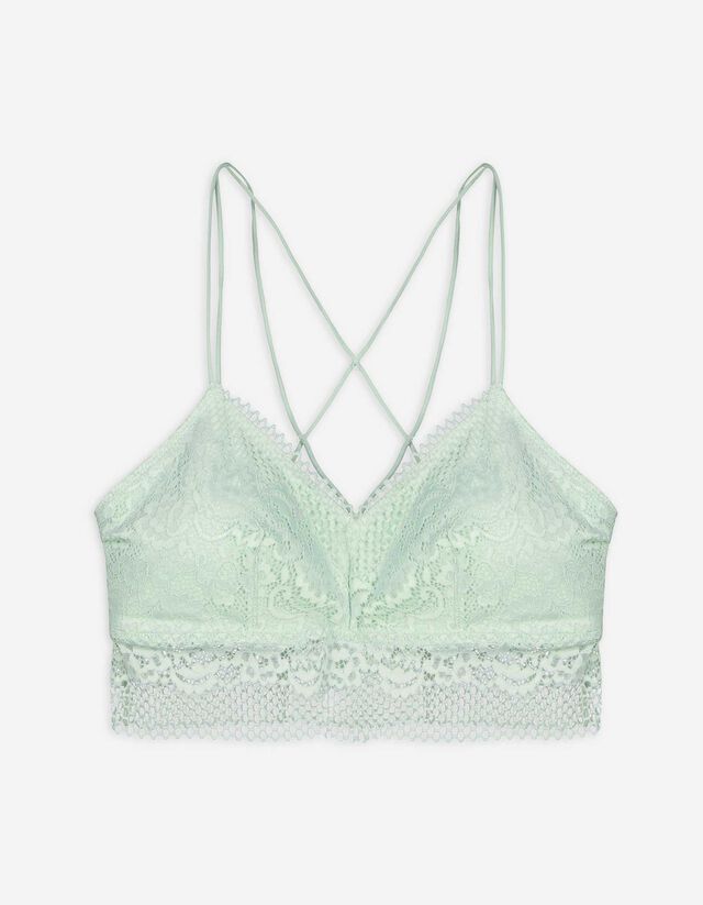 bustier - wyściełane miseczki - jasny zielony