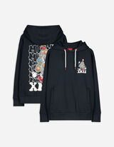 Hoodie - Afdrukken achteraan - zwart
