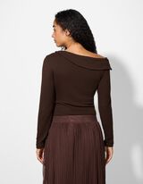 Maglia a manica lunga - A spalle scoperte - marrone scuro